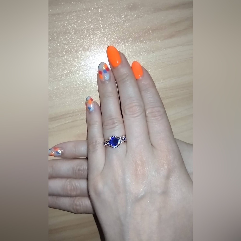 Sapphire CZ  Rose Gold Plated Ring